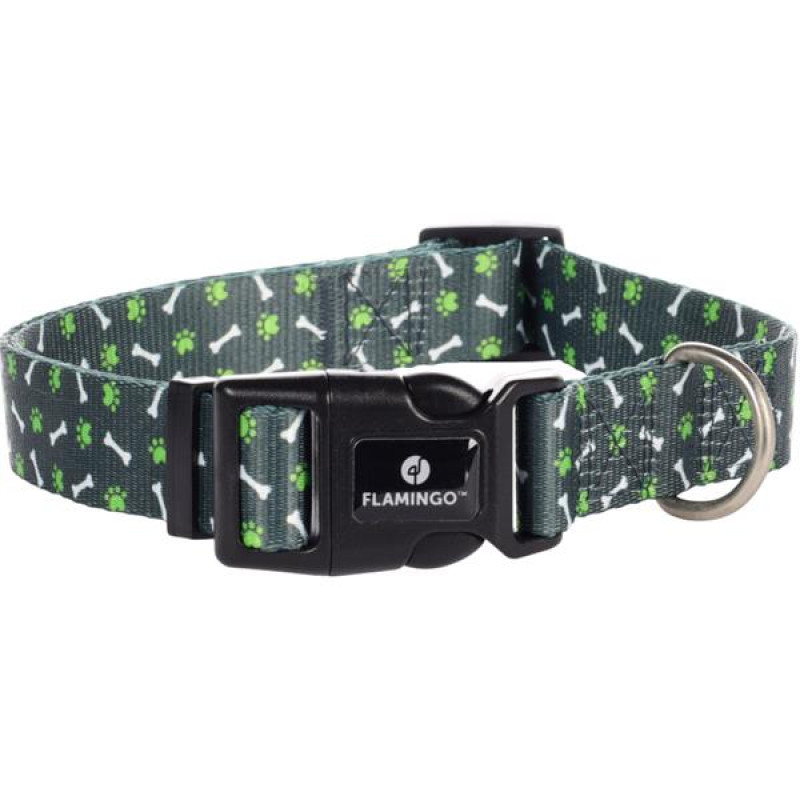 Obojek nylon Safia zelený 1x20-35cm Flamingo