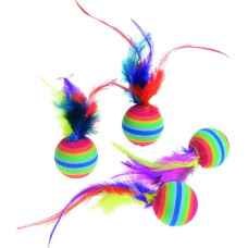 Hračka cat balónky Rainbow 4 ks Flamingo
