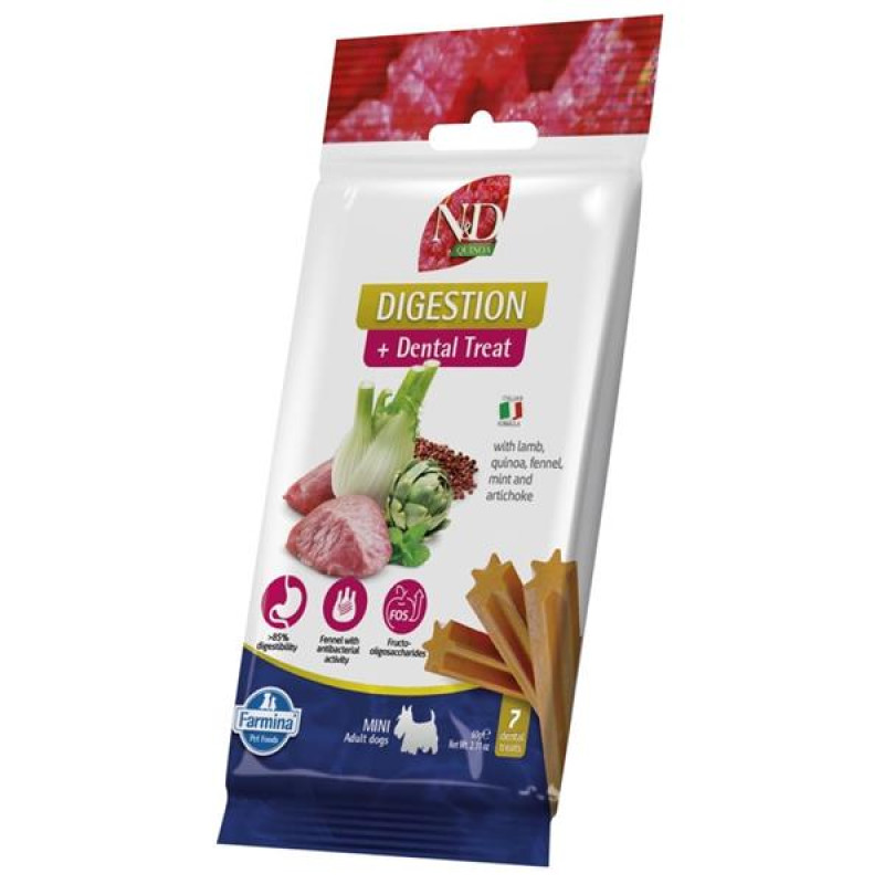 N&D QUINOA Dog Dental Snack Digestion Adult Mini 60 g