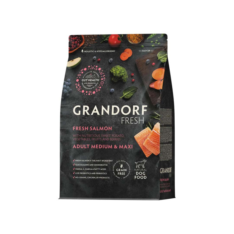 Grandorf FRESH granule pro psy Adult Medium & Maxi - Losos  3kg