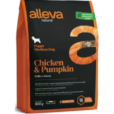 ALLEVA NATURAL Dog Dry Puppy Chicken&Pumpkin Medium 800g