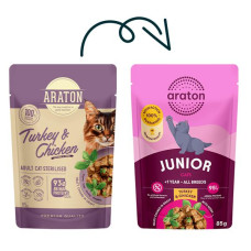 Araton Cat kaps. Sterilised Turkey/Chicken 85 g