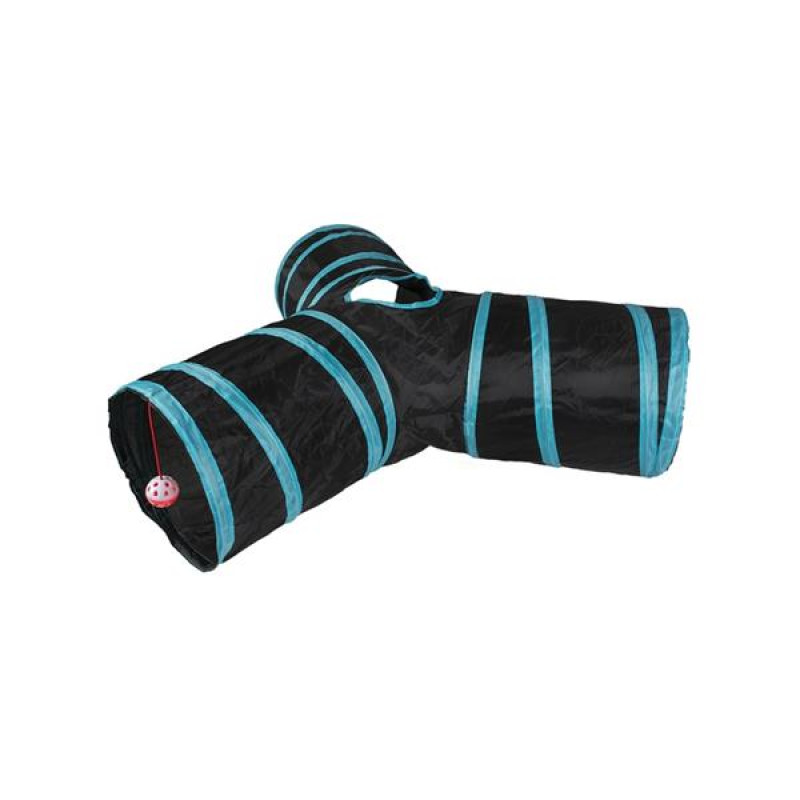 Tunel pro kočky Play labyrint 80x25cm modrý/černý Duvo+