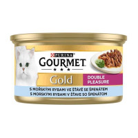 Gourmet Gold cat konz.-mořské ryby v omáčce se špenátem 85 g