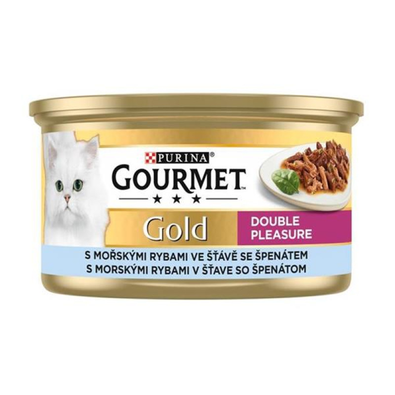 Gourmet Gold cat konz.-mořské ryby v omáčce se špenátem 85 g