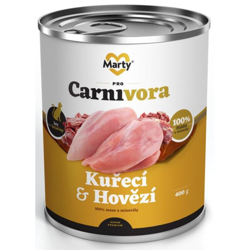 MARTY konz. pro kočky ProCarnivora-kuře+hovězí 400g