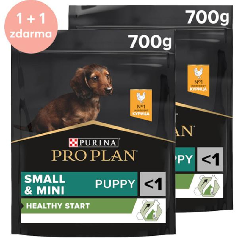 Pro Plan Puppy Small&Mini Kuře 700 g 1+1 zdarma