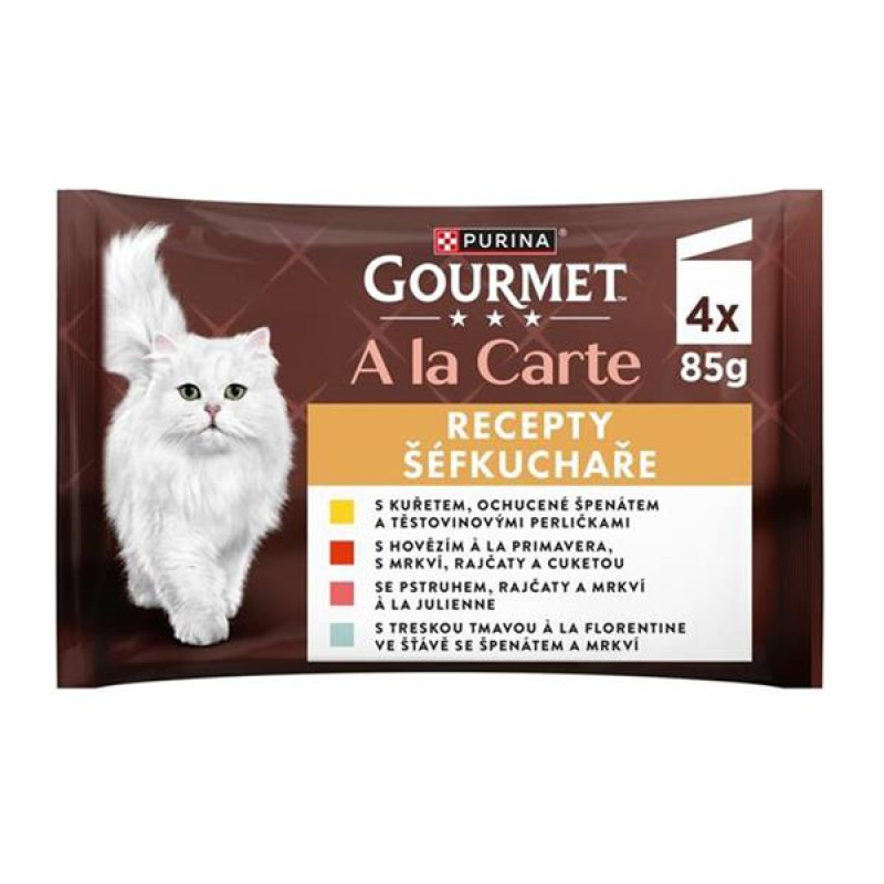 Gourmet A la Carte cat kaps.- Multip.maso,ryba,zelenina 4 x 85 g