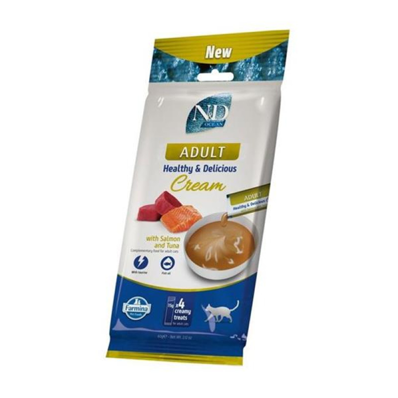 N&D OCEAN Cat Cream pamlsek Salmon & Tuna Adult 60 g