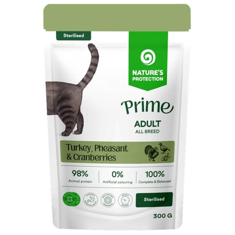 Nature's Protection Prime Cat kaps. Sterilised Turkey/Pheasant 300 g