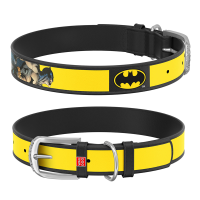 WAUDOG obojek kožený DC Batman logo (26-35cm/1,5cm)