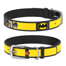 WAUDOG obojek kožený DC Batman logo (18-24cm/1,2cm)