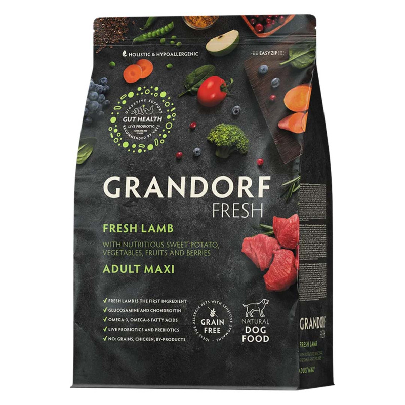 Grandorf FRESH granule pro psy Adult Maxi - Jehně 10kg