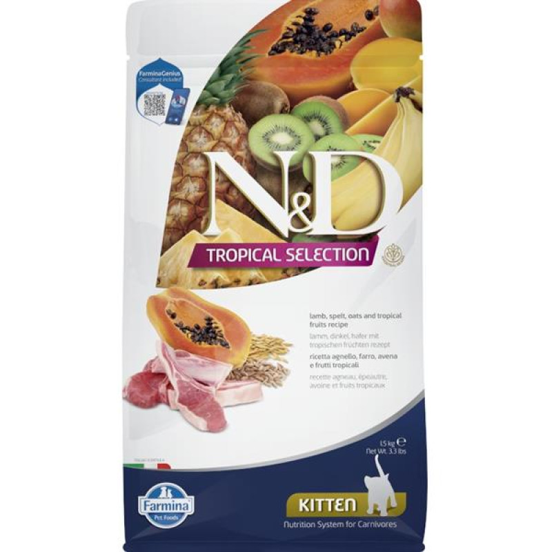 N&D TROPICAL SELECTION Cat LG Lamb Kitten 1,5 kg