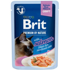 Brit Premium by Nature Cat Delicate Fillets in Gravy with Salmon for Sterilised 85 g