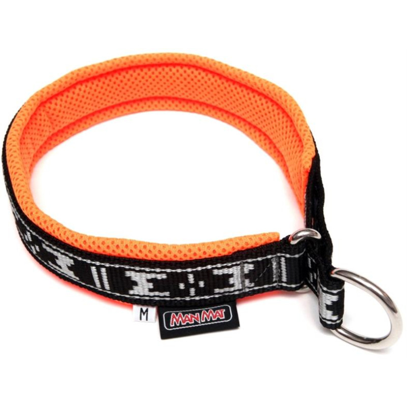 Obojek nylon polstrovaný - oranžový ManMat 57 cm