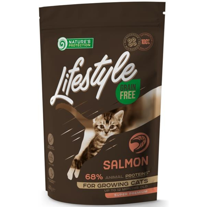 Nature's Protection Cat Dry LifeStyle GF Kitten Salmon 400 g