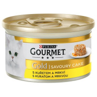 Gourmet Gold cat konz.-Savoury Cake kuře,mrkev 85 g