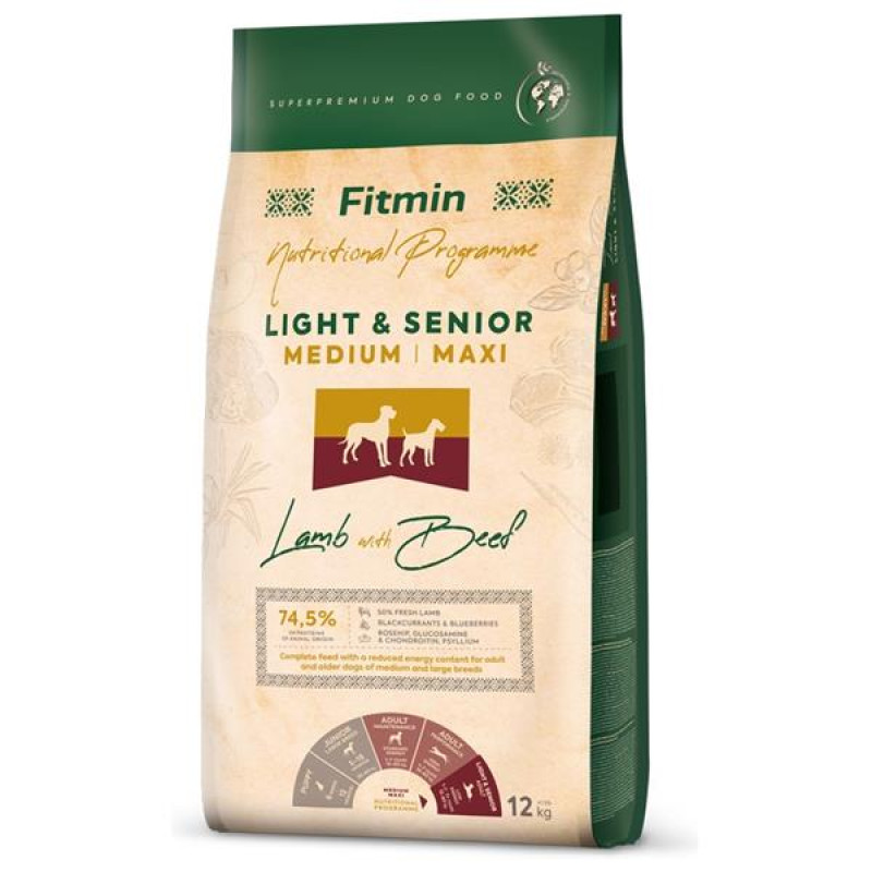 Fitmin Dog Medium Maxi Light & Senior Lamb & Beef 12 kg