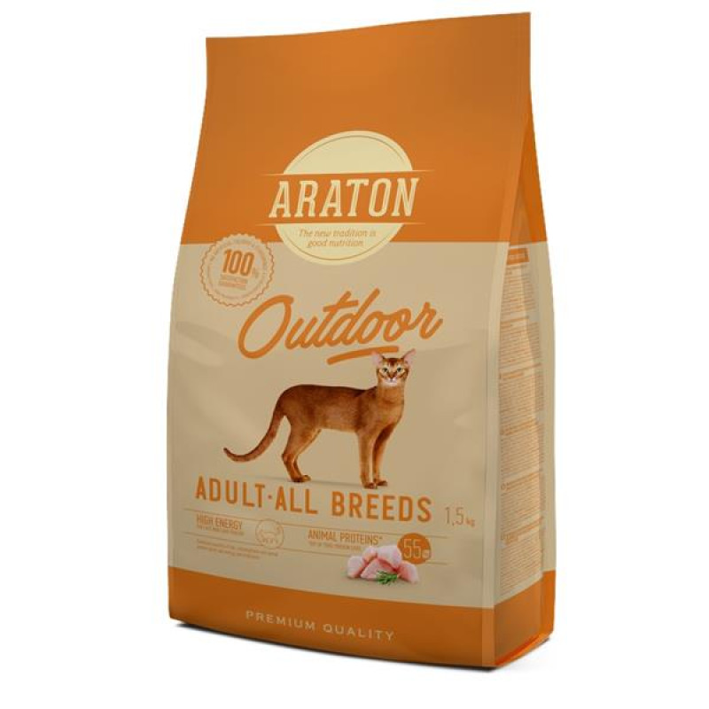 Araton Cat Dry Adult Outdoor Poultry 1,5 kg