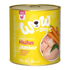 WOW Dog konzerva Kuřecí s karotkou Junior 800g 
