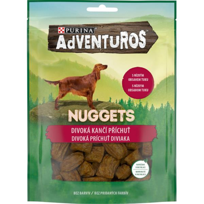 Adventuros snack dog - nugetky s kančí přích. 90 g