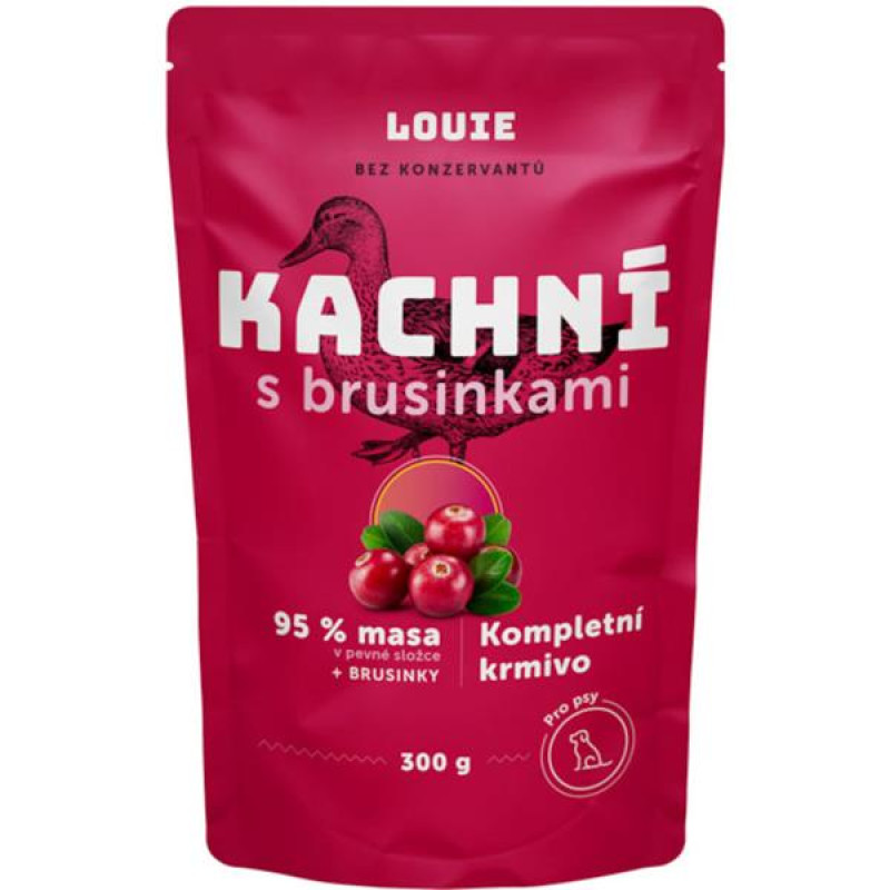 Louie kaps.pro psy kachní s brusinkami 300g