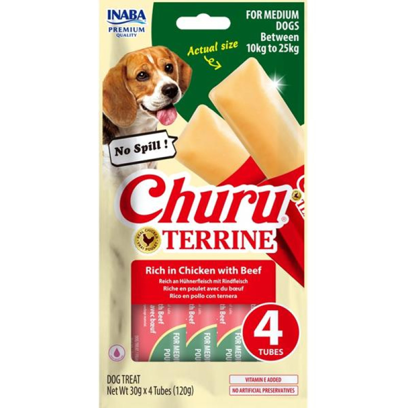 Inaba Churu Terrine Medium Dog kuře a hovězí 4x30g