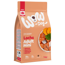 WOW Dog granule Losos Adult 1kg Minis