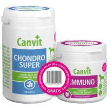 Canvit Chondro Super pro psy 230 g + Canvit Immuno for dogs 100 g copackaging