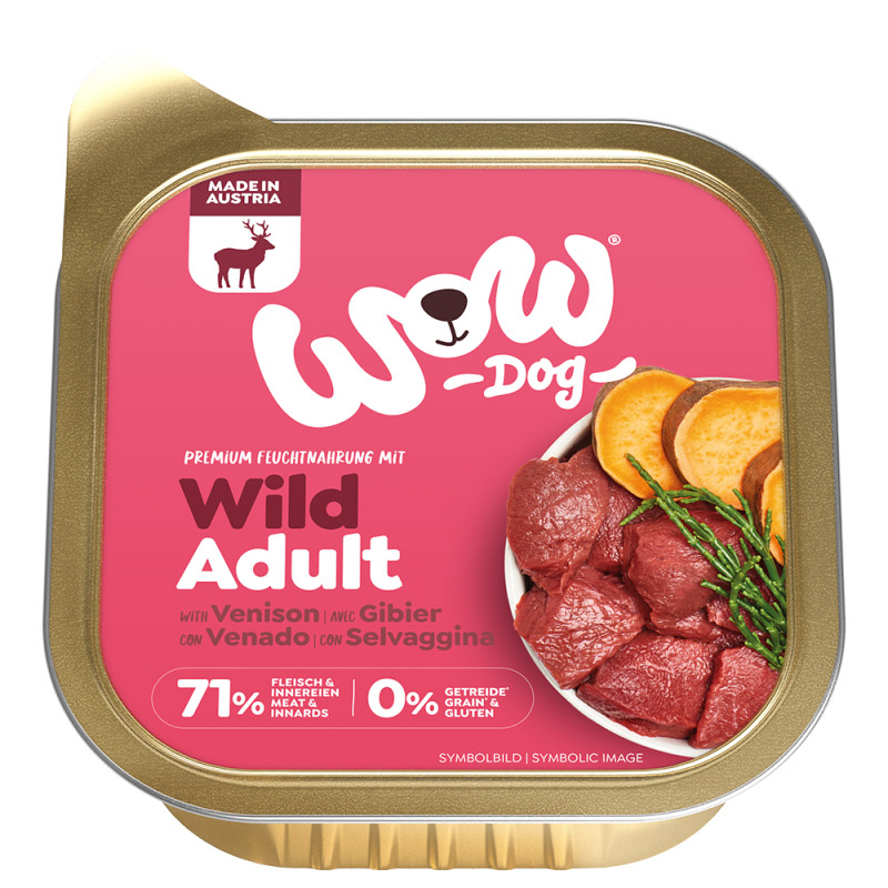 WOW Dog paštika Zvěřina s batáty Adult 150g