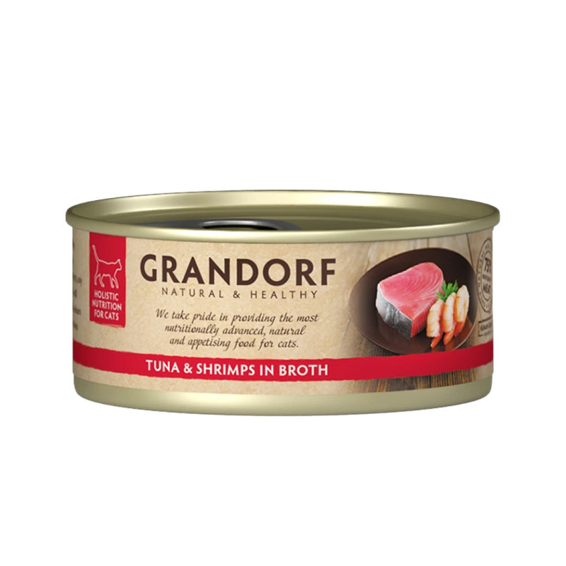 Grandorf konzerva pro kočky Tuňákový filet s krevetami 70g