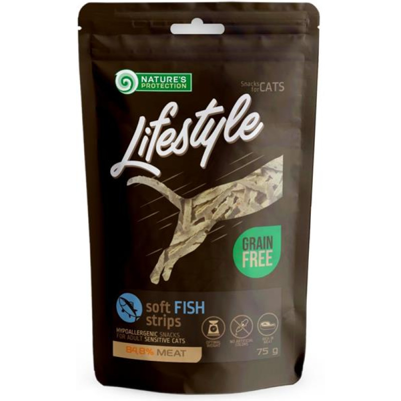 Nature's Protection Cat Snack Lifestyle mini soft rybí plátky 75 g