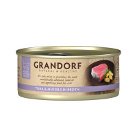Grandorf konzerva pro kočky Tuňákový filet s mušlemi 70g