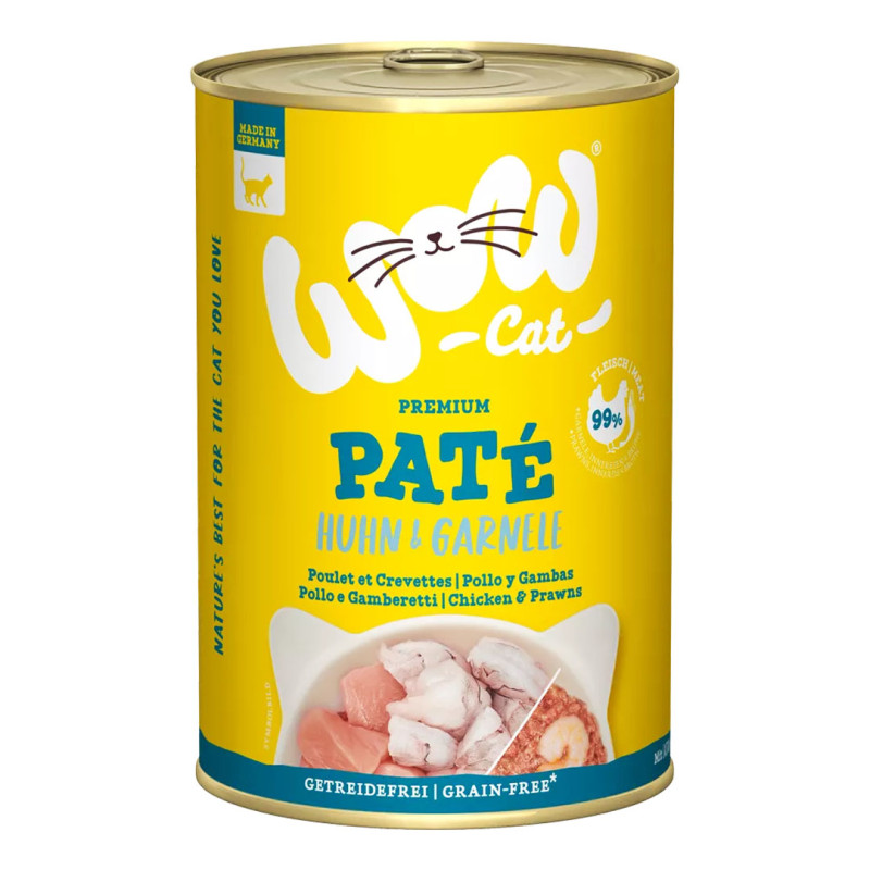 WOW Cat konzerva Paté Kuře s krevetami Kitten/Junior 400g