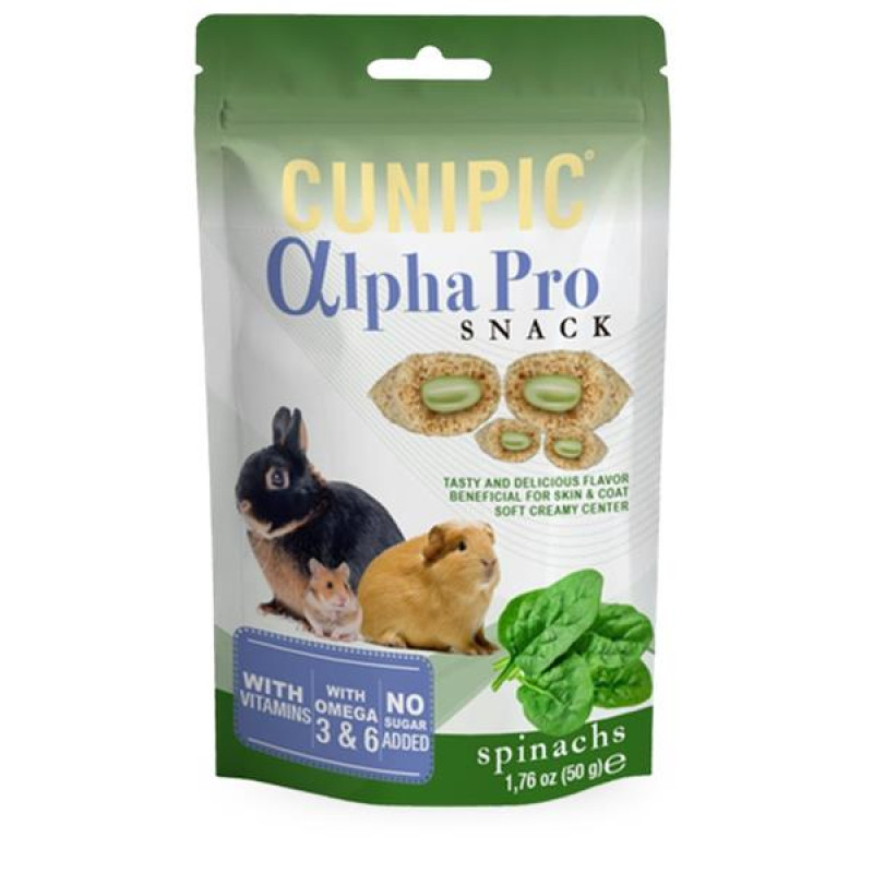 Cunipic Alpha Pro Snack Spinach - špenát 50 g