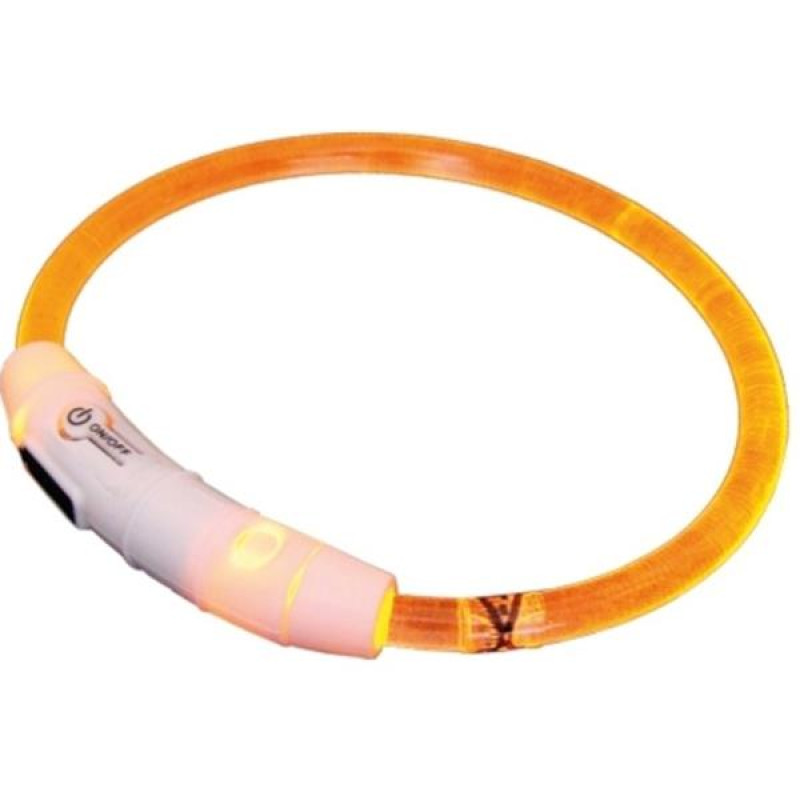 Obojek svítící 35cm oranžový Nobby