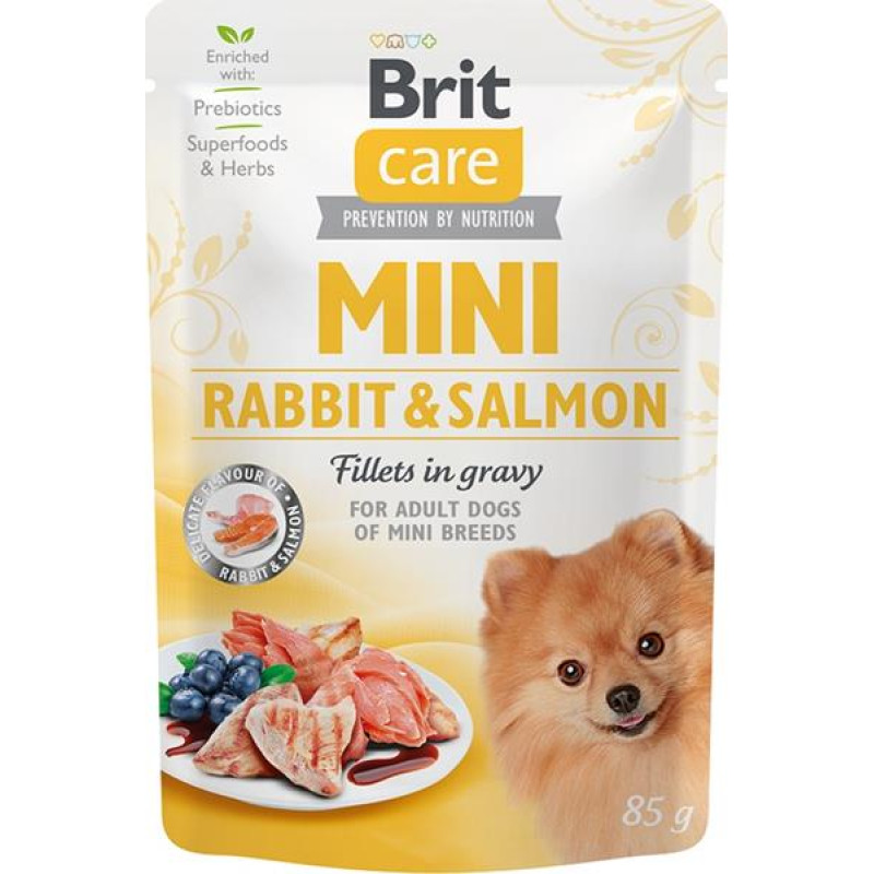 Brit Care Mini Dog kaps. Rabbit&Salmon fillets in gravy 85 g