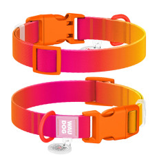 WAUDOG obojek nylon Gradient růžovo-oranžový QR (25-35cm/1,5cm/S)