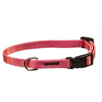 Obojek puppy nylon rozlišovací-růžový s černou přezkou BAFPET 1,00 x 18-26 cm