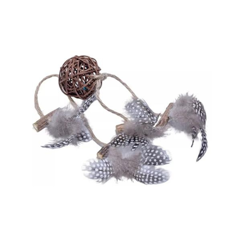 Hračka cat Quapas! ratan míček s peřím B A.K.