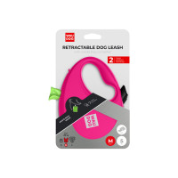 WAUDOG vodítko samonavíjecí se zásobníkem na sáčky Růžové 20kg/5m/M