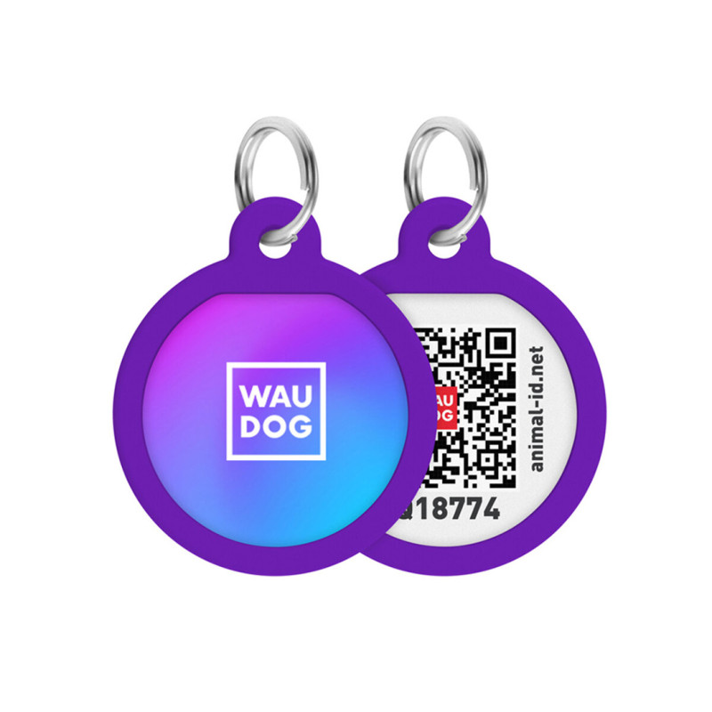 WAUDOG chytrá ID známka s QR tagem Gradient fialovo-růžová
