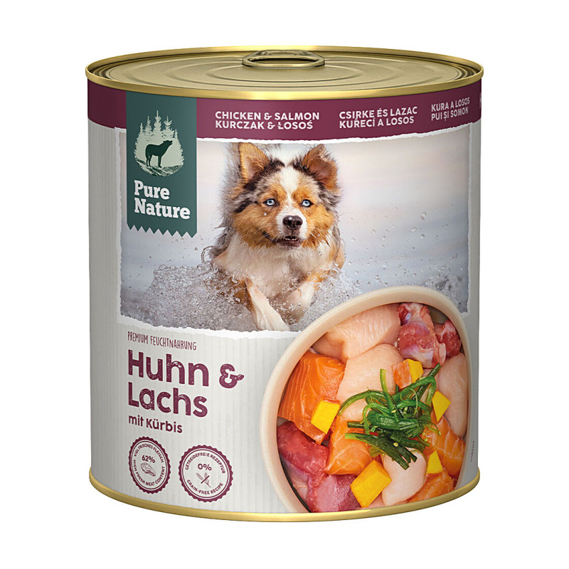 Pure Nature Dog Adult konzerva Kuře a Losos 800g