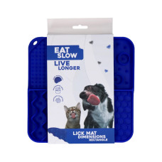Eat Slow Live Longer lízací zpomalovací podložka Rectangle modrá