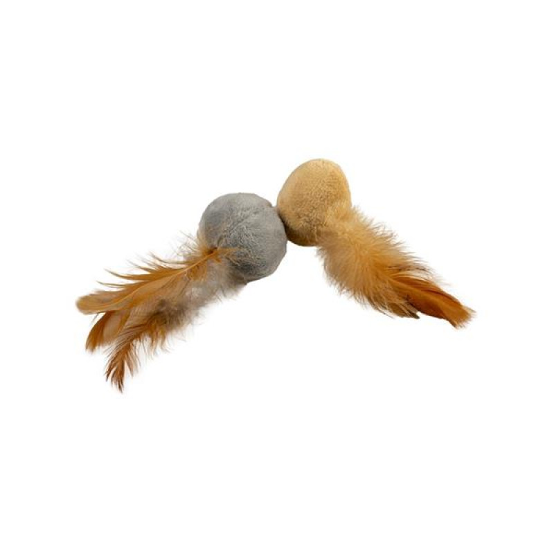 Hračka cat Cushy míček s peřím Duvo+