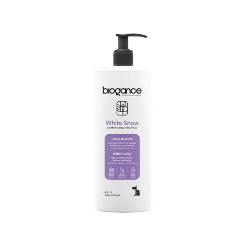 Biogance šampon White snow -pro bílou/světlou srst 1l