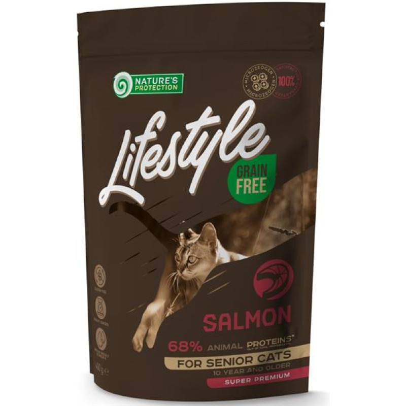 Nature's Protection Cat Dry LifeStyle GF Senior Salmon 400 g