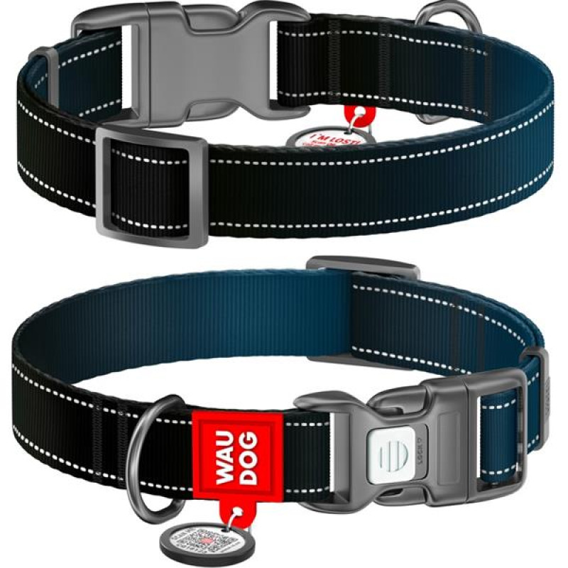 Obojek nylon WAUDOG Mono 2,0x28-40cm černý