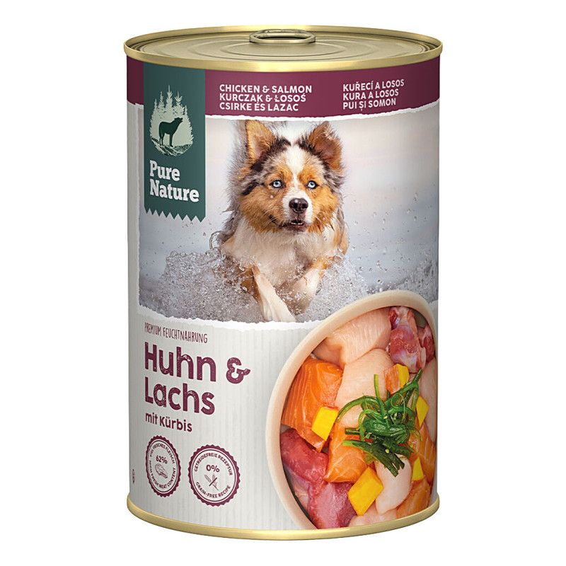 Pure Nature Dog Adult konzerva Kuře a Losos  400g